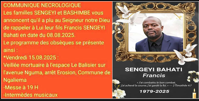 COMMUNIQUE NECROLOGIQUE